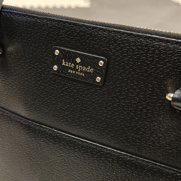 Kate Spade NY "Grove Street" Black Leather Shoulder Tote Bag black #WKRU4570 - Picture 3 of 15